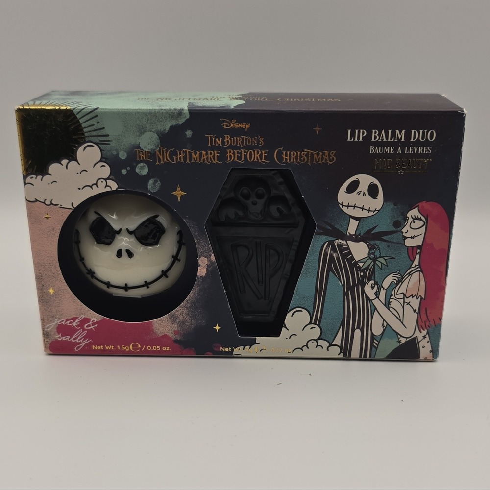 MAD Beauty Nightmare Before Christmas Mini Lip Balm Duo SPF 20 Plum & Vanilla